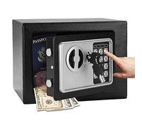 4.6L Home Digital Safe Steel Electronic Safety Box Safe Lock Box Documents Safety Case Wall Floor Anchoring Design Cabinet Security Cash Money Office Home Black, Includes Keys