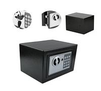4.6L Mini Digital Keypad Cash Safe Solid Steel Safety Box Digital Electronic Safe Box for Home Office Security Waterproof Fireproof Safe for Home Office Security,Black