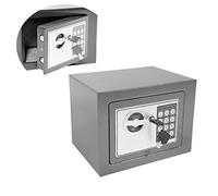4.6L Mini Waterproof Fireproof Safe Box Digital Electronic Cash Box Solid Steel Digital Keypad Security Safe for Home Office Security,Gray