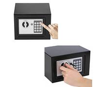 4.6L Mini Waterproof Fireproof Safe Box Digital Electronic Cash Box Solid Steel Digital Keypad Security Safe for Home Office Security,Black