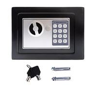 4.6L Safe Box Digital Keypad Lock Steel Security Box Money Box for Home, Wall Mounted Cabinet Mounted, Small Safe Box with 2 Keys, 17cm x 23cm x 17cm (Black)