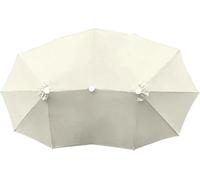 4.6m Double Sided Parasol Canopy Replacement, 12 Ribs Extra Large Sun Umbrella Cover, Outdoor Twin Market Shade For Garden Patio Backyard, UV Resistant Waterproof(Off white)