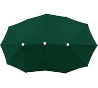 4.6m Double Sided Parasol Canopy Replacement, 12 Ribs Extra Large Sun Umbrella Cover, Outdoor Twin Market Shade For Garden Patio Backyard, UV Resistant Waterproof(Dark green)