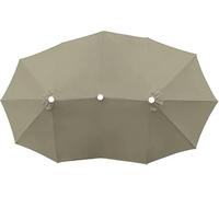 4.6m Double Sided Parasol Canopy Replacement, 12 Ribs Extra Large Sun Umbrella Cover, Outdoor Twin Market Shade For Garden Patio Backyard, UV Resistant Waterproof(Taupe)
