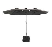 4.6M Patio Garden Parasol Double-Sided Outdoor Umbrella Stand Base Dark Grey