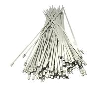 4.6MM 100PCS Multi-Purpose Locking Cable Metal Zip Ties, with Rolling Self, for Electricity Computer Multi(200MM)