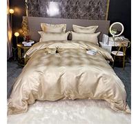 4/6pcs Egyptian Cotton Bedding Set Satin Jacquard Bed Sets Soft Duvet Cover Flat Bed Sheet Pillowcases (Color : A, Size : Queen 6pcs) (A Queen 6pcs)