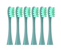 4/6PCS Replacement Heads ，Compatible for Oclean ，X/X PRO/ Z1/ F1 Gray Brush Heads Soft Dupont Sonic Toothbrush Vacuum Bristle Nozzles(6PCS Green)