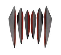 4/6pcs Universal Front Bumper Lip Decoration Diffuser Splitter Fins Body Spoiler Canards Valence Chin Car Tuning Canard Decor(6PCS Black)