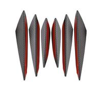 4/6pcs Universal Front Bumper Lip Decoration Diffuser Splitter Fins Body Spoiler Canards Valence Chin Car Tuning Canard Decor(6PCS Fiber)