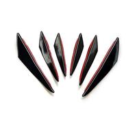 4/6pcs Universal Front Bumper Lip Decoration Diffuser Splitter Fins Body Spoiler Canards Valence Chin Car Canard Decor(6PCS Black)
