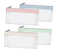 4/6Pieces Multipurpose Money Pouches Set Clear Zippers Cash Envelopes 7.6×3.7 Inch Banks Deposit Bags Coin & Check Wallet Bank Deposit Bags With Zippers