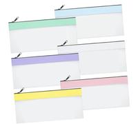 4 / 6Pieces Multipurpose Money Pouches Set Clear Zippers Cash Envelopes, 7.6×3.7 Inch, Banks Deposit Bags, Coin & Check Wallet Banks Deposit Bags with Zippers