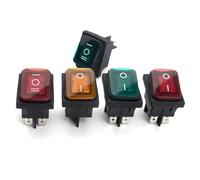 4/6Pin 2/3 Position 36x29mm Rocker Switch KCD4 Toggle Rockers Switches With LED Light 1Pcs(6Pin Black)