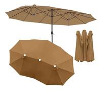 4.6x2.7m Replacement Canopy for Double Rectangular Umbrella - Durable Khaki Fabric Cover for Patio, Garden, Pool - Weather-Resistant Outdoor Shade Solution