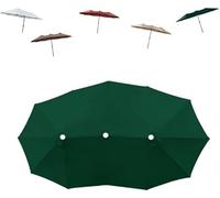 4.6x2.7m Replacement Canopy for Double Top Patio Umbrella, Large Cloth for 12 Ribs Fabric for Garden Market(Dark green)