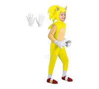 (4-6Y, 02) Sonic Racing Halloween Cosplay Blue Clothes Hat White Gloves 4-14y Children's Performance Halloween Costume For Kids