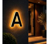 4.7/6.7/9 inch Solar Light Numbers,House Numbers for Outside, LED Illuminated Address Sign, Dusk to Dawn Auto On/Off, No Drill Adhesive or Screw Mount, IP65 Waterproof Outdoor，A：9