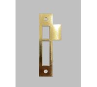 4-7/8" Satin Brass Door Strike Plate Latch for Mortise, Antique, Vintage, Keeper, Striker, Solid Brass, 4.37" (Replacement for 4-3/4" and 5")