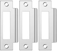 4-7/8" Zinc Plated Strike Plate Universal Door Strike Plate Replacement Lock Strike Plate T Strike Deadbolt Strike Plate Door Backplate Iron with Brushed Zinc Finish for Use (3PCS)