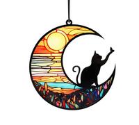 4.7" Cat Memorial Gifts for Loss of Cat, Personalized Pet Memorial Gifts for Pet Lovers, Loss of Cat Sympathy Gift with Black Cat Figurine on Moon, Bereavement Gifts for Loss of Pet