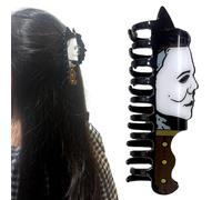 4.7-Inch Acrylic Halloween Hair Clip, Gothic Style Black and White Design Horror Hair Accessory, Halloween Party Fashionable Decorative Claw Clip, Ghost Thriller Hair Clip (Clown)