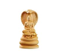 4.72" Naga Buddha Statue Hand-Carved Shakyamuni Sculpture with Serpent Hood | Sacred Serpent Guardian Spiritual Wood Art | Zen Home Office Altar Decor & Mindful Gift Collection
