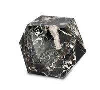 4.75" Diamond Bookend - Natural Himalayan Marble - Modern Heavy Decorative Stone Book End (Black)