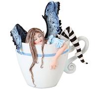 4.75 Inch I Need Coffee Fairy Sleeping in Cup Statue Figurine
