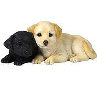 4.75 Inch Labrador Puppies Decorative Statue Figurine, Tan and Black