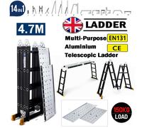 4.7M Multi-Purpose Aluminium Folding Extension Ladder With Platform UK