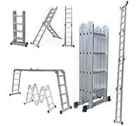 4.7m Multi Purpose Aluminum Ladder 14-in-1 Extension Folding Ladder with 1 Free Tray 4x4 Steps 15.5ft Heavy Duty Combination Ladder