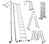 4.7M Multi-purpose Ladder Foldable Ladder Aluminum Step Ladder 14 in 1 Combination Ladder with Platform Lightweight