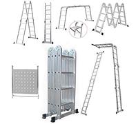 4.7m Multi Purpose Ladder Folding Aluminium Ladders A-Frame Multi-Function with One Tool Tray Max Load 150KG/330lbs for Outdoor and Indor Use
