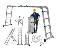 4.7M Multi-Purpose Ladder Scaffold Ladder 15.5Ft Combination Ladder Folding Trestle with Tool Tray