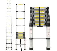 4.7m Telescopic Ladder Multi-Purpose folding Ladders Telescopic Extendable Portable Sturdy Loft Ladder Samuel Alexander Silver One Size