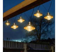 4.7m Warm White Chrome Solar Powered String Lights Marco Paul Gold One Size