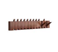 4/8/10/12 Hooks, Natural Wood Wall Mounted Piano Coat Rack, Coat Rack Wall Mount, Punch-free Solid Wood Wall Hook, Entryway Wall Art Hook For Behind Doors, Entrances, Living Rooms(Black,80cm/31.4in)