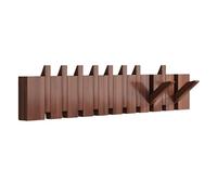 4/8/10/12 Hooks, Natural Wood Wall Mounted Piano Coat Rack, Coat Rack Wall Mount, Punch-free Solid Wood Wall Hook, Entryway Wall Art Hook For Behind Doors, Entrances, Living Rooms(Black,68cm/26.7in)