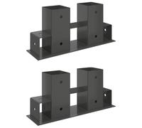 vidaXL Firewood Stacking Aids Firewood Rack Firewood Storage 4pcs Steel Silver