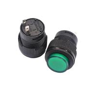 4/8/16PCS Reset Self-Locking Switch R16-503AD/BD Push Button Switch Round 4Pin 2Pin 16MM Switch with Light LED 3V(Green,8PCS,Self-reset)