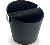 4.8 Inch Black Coffee Knock Out Box,Shock-Absorbent Coffee Grind Container,Espresso Grounds Bin with Removable Metal Knock Bar and Non-Slip Base,Barista Style Coffee Machine Accessories