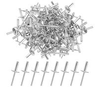 4.8 mm x 16 mm Aluminium Blind Rivets, Pack of 100 Large Flange Rivets, Dome Head Rivets, Large Flange Blind Rivets, Blind Rivets Stainless Steel Blind Rivets for Tinplate, Metal Fixing - Pressure