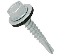 4.8 mm x 25 mm Roofing Screws, Hex Head Self-Drilling Roof Screws With Rubber Sealing Washer, Rust Proof, Weather Resistant, Zinc Plated, Coarse Threaded, Clading Steel Screw for Tin Roof (50 pcs)