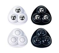 4-8 Pcs 1/3/4 Rings Self-Adhesive Universal Pulley Rotating Wheels Wear- Resistant Smooth For Bins Storage Box Furniture (Color : 1 Rings Black SteelA, Size : 10pcs)