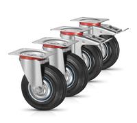 4/8 PCS 125mm Fur Moving Wheels Set Flexible Brake Casters for Easy Transport Heavy Duty Mecha Equipment Smooth Rolling Ideal for Furniture and Heavy Items