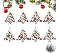 4/8 Pcs Hummingbird Christmas Ornament,2D Acrylic Colorful Stack Humming-Bird Ornaments,Double Sided Acrylic Tree Xmas Decor For Bird Lovers, Xmas Tree Hanging (8Pcs)
