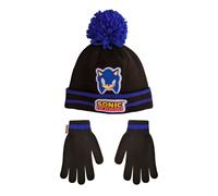 (4-8 Years, Black) Sonic The Hedgehog Childrens/Kids Sonic Beanie & Gloves Set Set