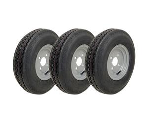 4.80/4.00-8 Trailer Wheels 6ply High Speed Road Legal 345kgs 4" PCD (Set of 3)
