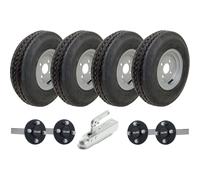 4.80/4.00-8 Twin Axle Trailer Kit High Speed Road Legal Wheels, Axles & Hitch